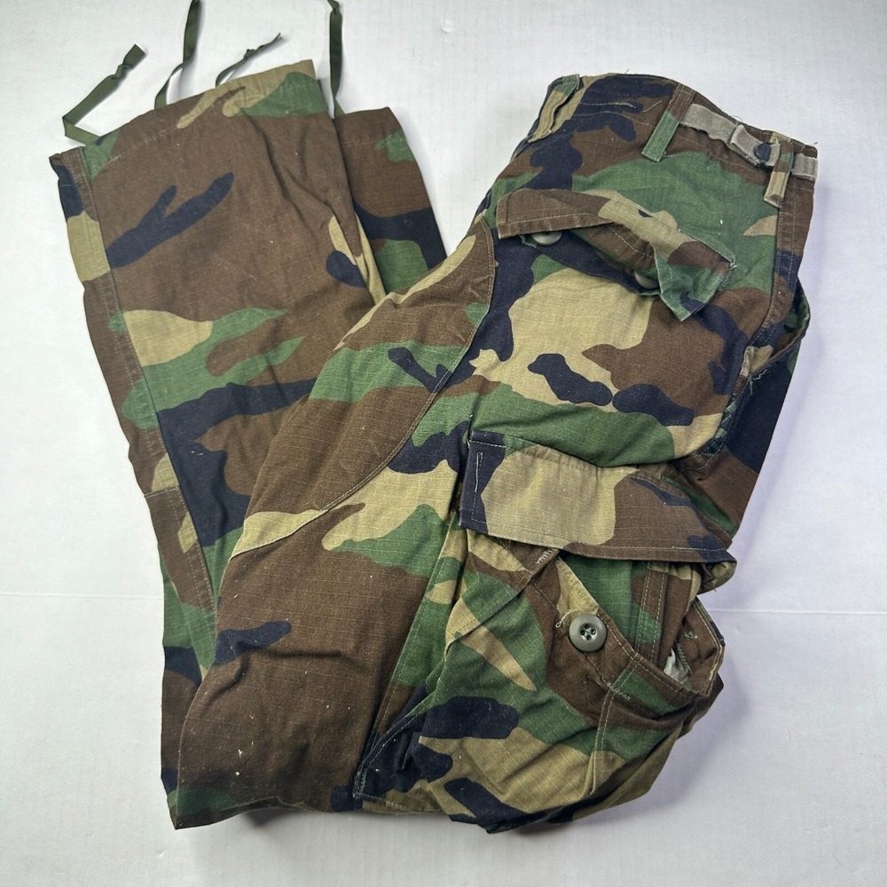 US Military Camo Cargo Pants XS Short Woodland Ripstop 8415-01-390-8556